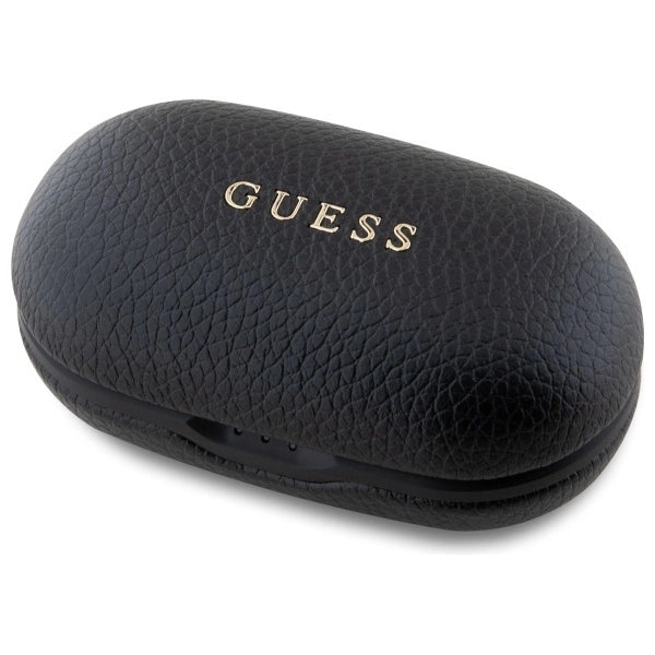 Guess Bluetooth-Kopfhörer GUTWSPGTSPSK TWS + Dockingstation schwarz/schwarz genarbtes klassisches Logo