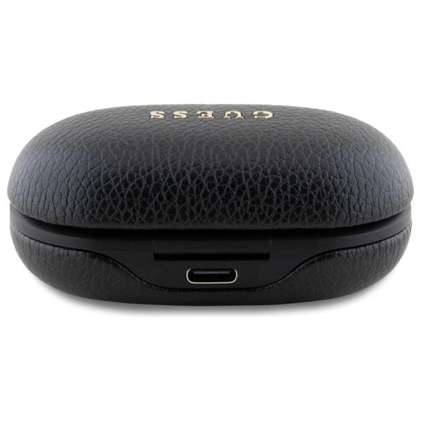 Guess Bluetooth-Kopfhörer GUTWSPGTSPSK TWS + Dockingstation schwarz/schwarz genarbtes klassisches Logo