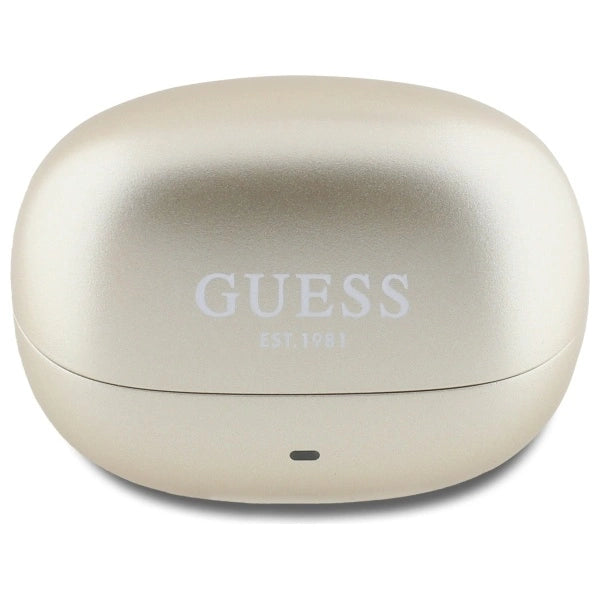 Guess Bluetooth-Kopfhörer GUTWST88MCTGD TWS + Dockingstation Gold/Gold Capsule Gedrucktes Logo
