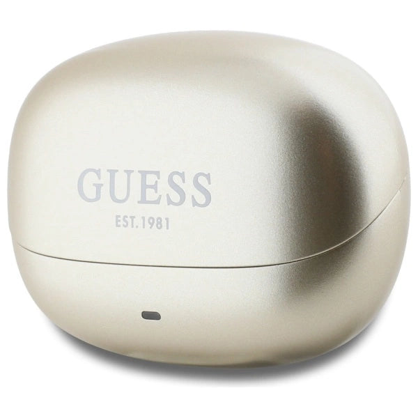 Guess Bluetooth-Kopfhörer GUTWST88MCTGD TWS + Dockingstation Gold/Gold Capsule Gedrucktes Logo