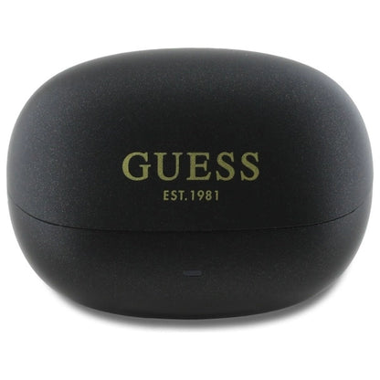 Guess Bluetooth-Kopfhörer GUTWST88MCTGK TWS + Dockingstation schwarz/schwarzes Kapsel-gedrucktes Logo