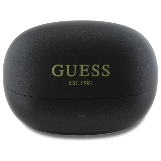 Guess Bluetooth-Kopfhörer GUTWST88MCTGK TWS + Dockingstation schwarz/schwarzes Kapsel-gedrucktes Logo
