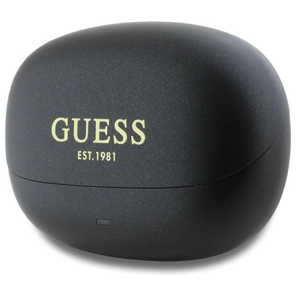 Guess Bluetooth-Kopfhörer GUTWST88MCTGK TWS + Dockingstation schwarz/schwarzes Kapsel-gedrucktes Logo