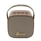 Guess Bluetooth-Lautsprecher GUWSB2P4SMW Mini-Lautsprecher, braun/braun, 4G-Leder-Schriftzug-Logo mit Riemen