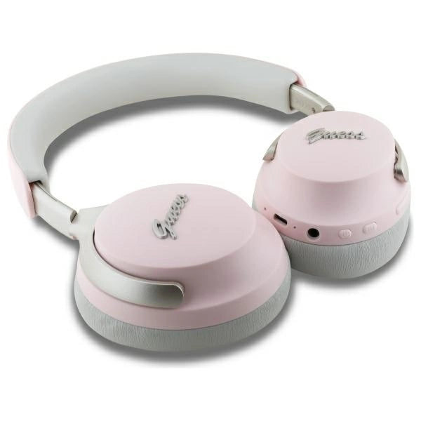 Guess Bluetooth-On-Ear-Kopfhörer ANC/ENC GUBHC22PSBCSMP rosa/rosa DB Metal Script Logo