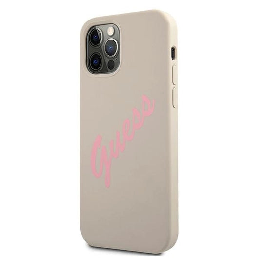 Guess GUHCP12LLSVSGP iPhone 12 Pro Max 6.7" grau rosa/grau rosa Hardcase Silikon Vintage