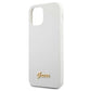 Guess, GUHCP12SLSLMGWH iPhone 12 mini 5,4" weiß/weißes Hardcase Metall-Logo-Schriftzug