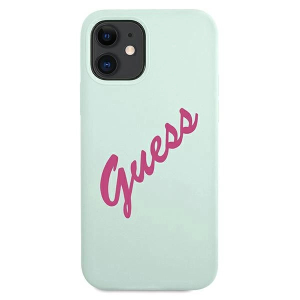 Guess GUHCP12SLSVSBF iPhone 12 mini 5.4" blau fuchsia/blau fuschia Hardcase Silikon Vintage