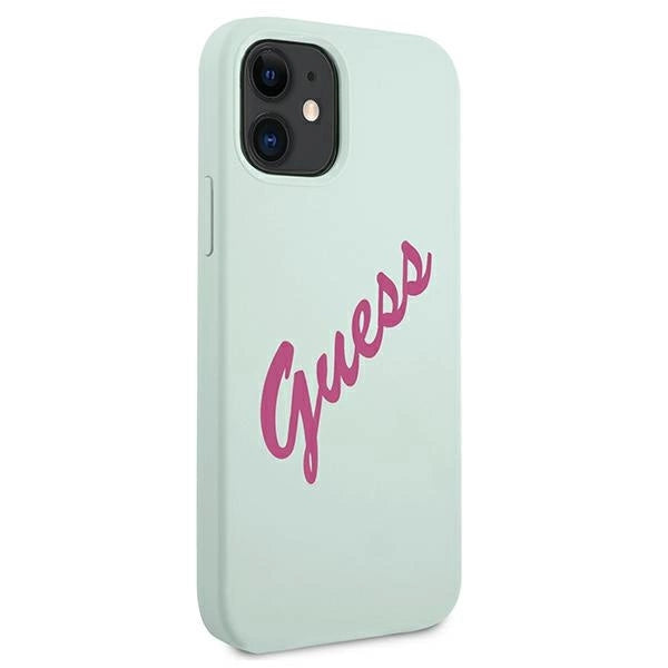 Guess GUHCP12SLSVSBF iPhone 12 mini 5.4" blau fuchsia/blau fuschia Hardcase Silikon Vintage