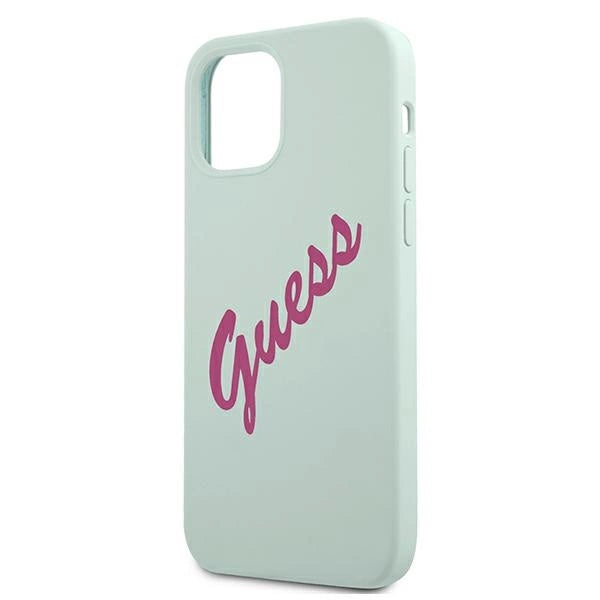 Guess GUHCP12SLSVSBF iPhone 12 mini 5.4" blau fuchsia/blau fuschia Hardcase Silikon Vintage