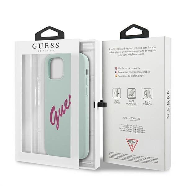 Guess GUHCP12SLSVSBF iPhone 12 mini 5.4" blau fuchsia/blau fuschia Hardcase Silikon Vintage