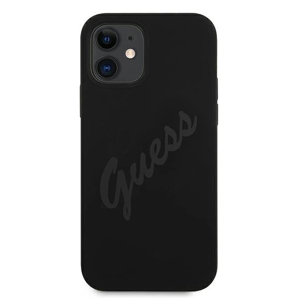 Guess GUHCP12SLSVSBK iPhone 12 mini 5.4" schwarz/schwarz Hardcase Script Vintage