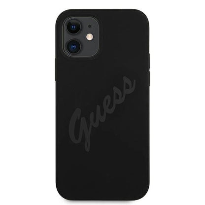Guess GUHCP12SLSVSBK iPhone 12 mini 5.4" schwarz/schwarz Hardcase Script Vintage