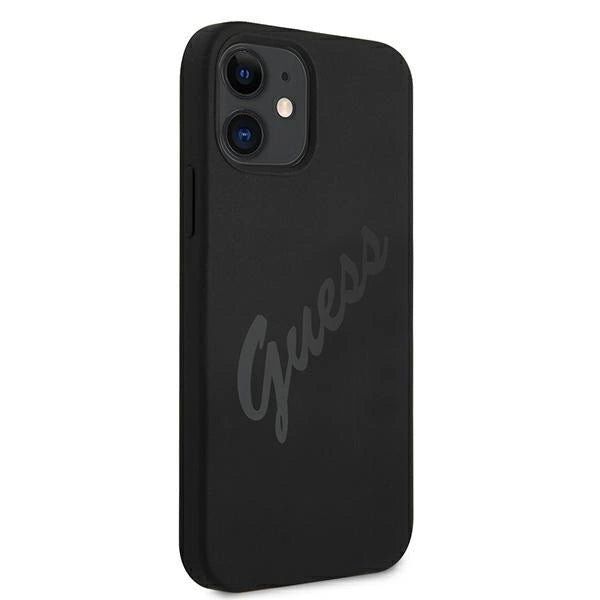 Guess GUHCP12SLSVSBK iPhone 12 mini 5.4" schwarz/schwarz Hardcase Script Vintage