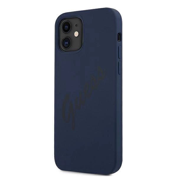 Guess GUHCP12SLSVSBL iPhone 12 mini 5.4" blau/blau Hardcase Script Vintage