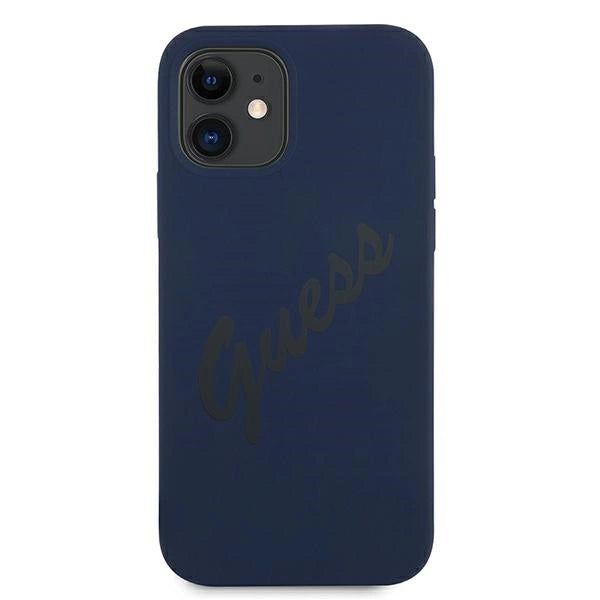 Guess GUHCP12SLSVSBL iPhone 12 mini 5.4" blau/blau Hardcase Script Vintage