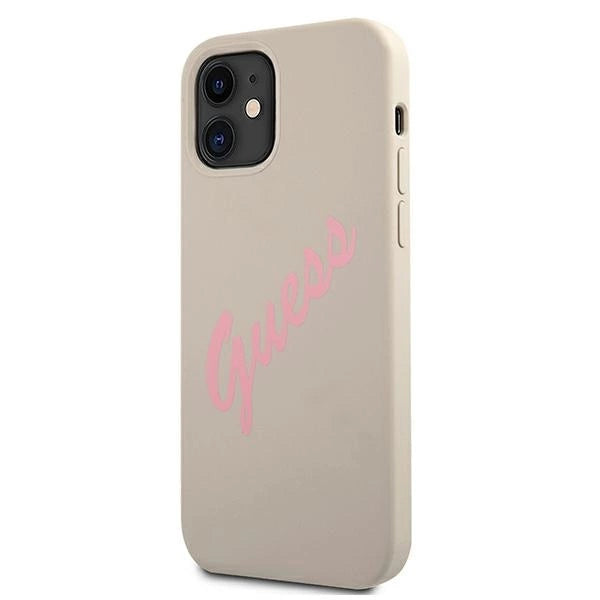 Guess GUHCP12SLSVSGP iPhone 12 mini 5.4" grau rosa/grau rosa Hardcase Silikon Vintage