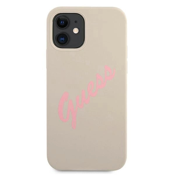 Guess GUHCP12SLSVSGP iPhone 12 mini 5.4" grau rosa/grau rosa Hardcase Silikon Vintage