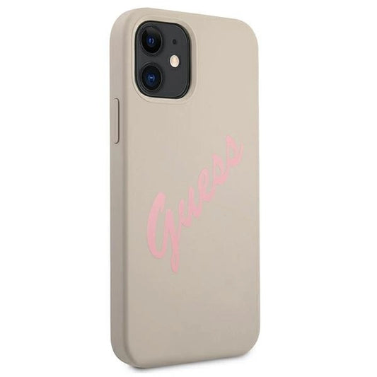 Guess GUHCP12SLSVSGP iPhone 12 mini 5.4" grau rosa/grau rosa Hardcase Silikon Vintage