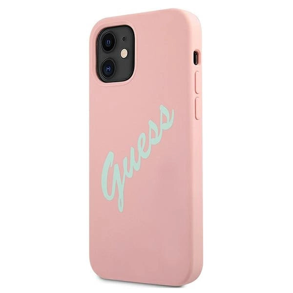 Guess GUHCP12SLSVSPG iPhone 12 mini 5.4" rose grün/grün pink Hardcase Silikon Vintage