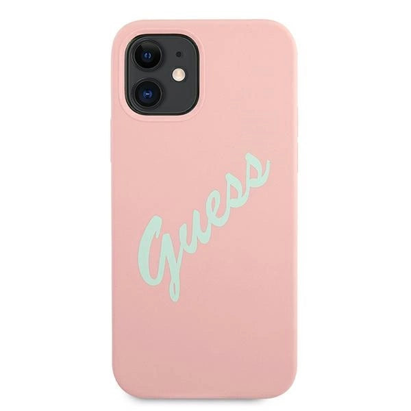 Guess GUHCP12SLSVSPG iPhone 12 mini 5.4" rose grün/grün pink Hardcase Silikon Vintage
