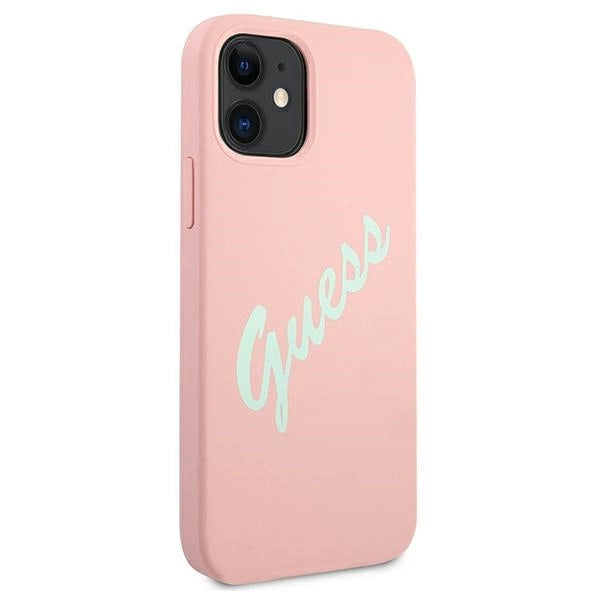 Guess GUHCP12SLSVSPG iPhone 12 mini 5.4" rose grün/grün pink Hardcase Silikon Vintage