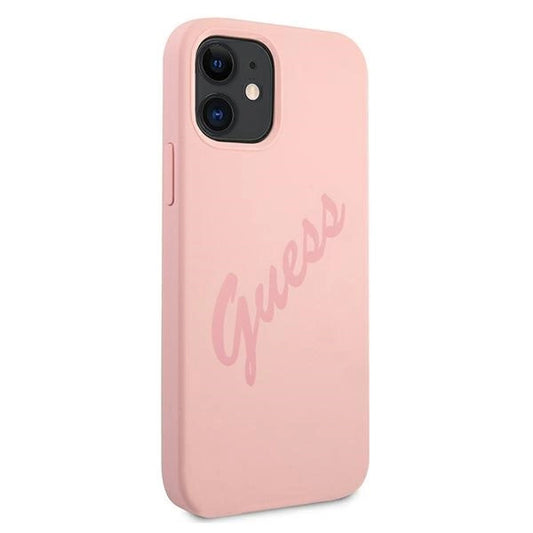 Guess GUHCP12SLSVSPI iPhone 12 mini 5.4" pink/pink Hardcase Script Vintage