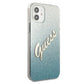 Guess GUHCP12SPCUGLSBL iPhone 12 mini 5,4" blau/blaue Hardcase Glitter Gradient Script