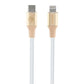 Guess Geprägtes Logo USB-C/ Lightning -Kabel 1,5 m Schnellladung – Gold