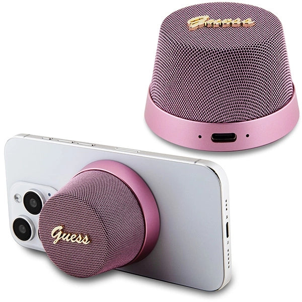 Guess Magnetic Script Metal Bluetooth-Lautsprecher – Rosa