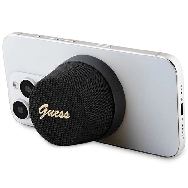 Guess Magnetic Script Metal Bluetooth-Lautsprecher – Schwarz
