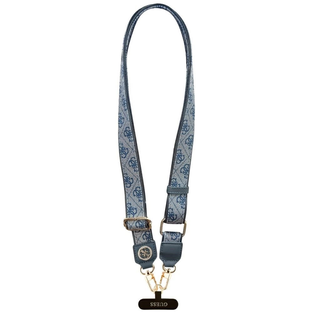 Guess Universal CBDY 4G Tether Patch Strass Metal Logo Phone Lanyard - Blau