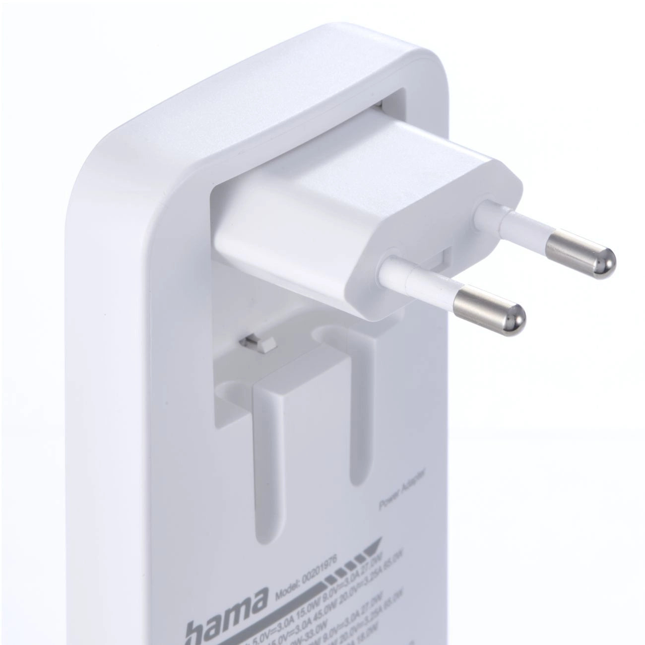 Hama GaN 65W Ladegerät 2x USB-C 1x USB-A faltbar - Weiß