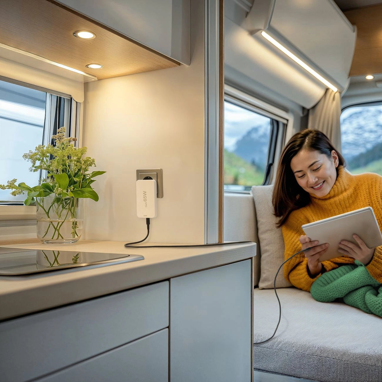 Hama GaN 65W Ladegerät 2x USB-C 1x USB-A faltbar - Weiß