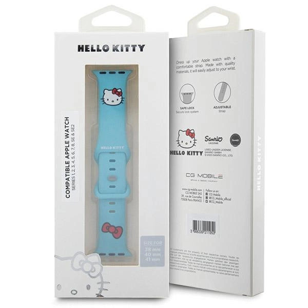 Hello Kitty Silikon-Kitty-Kopfband für Apple Watch 38/40/41 mm – blau
