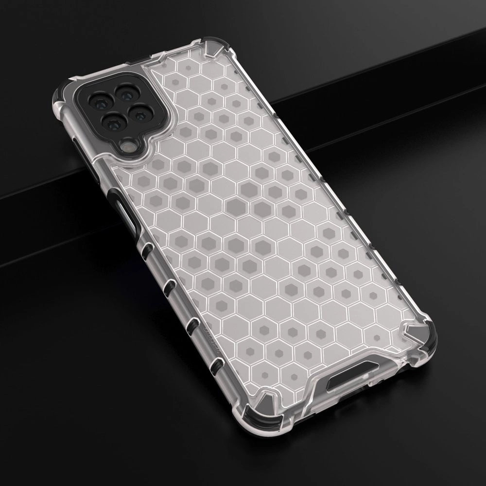 Honeycomb Handyhülle Schutzhülle mit TPU Rahmen für Samsung Galaxy A22 4G transparent