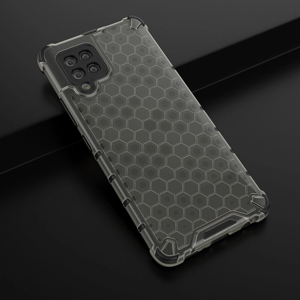 Honeycomb Handyhülle Schutzhülle mit TPU Rahmen für Samsung Galaxy A42 5G schwarz