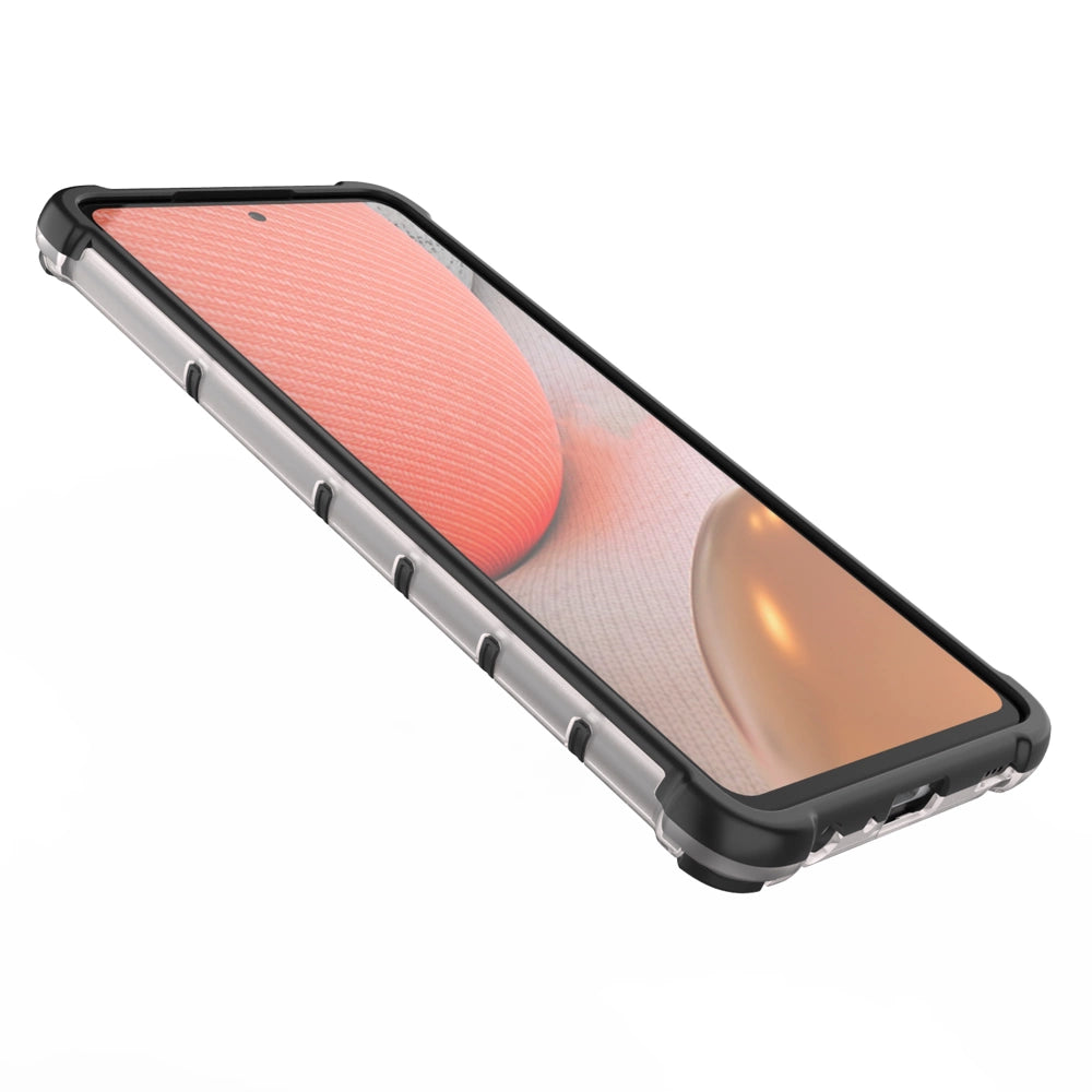 Honeycomb Handyhülle Schutzhülle mit TPU Rahmen für Samsung Galaxy A72 4G blau