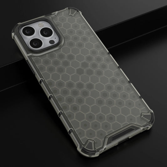 Honeycomb Handyhülle Schutzhülle mit TPU Rahmen für iPhone 13 Pro Max schwarz