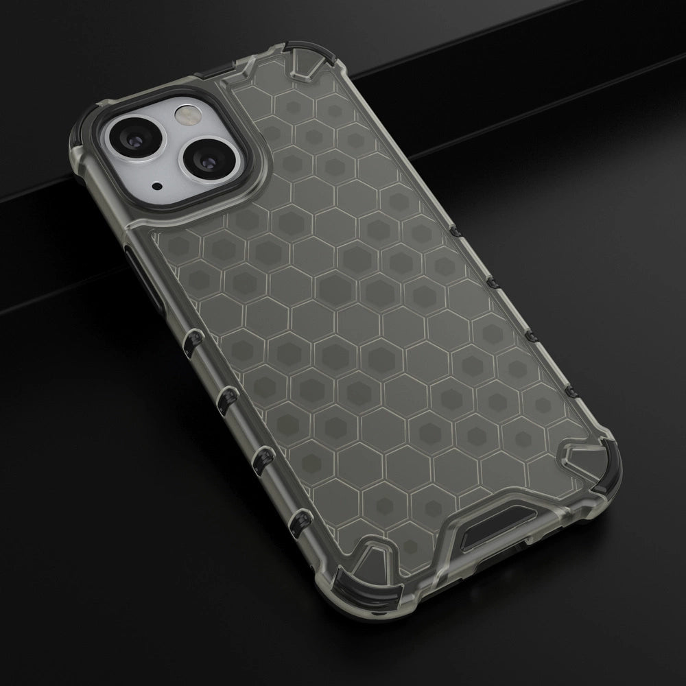 Honeycomb Handyhülle Schutzhülle mit TPU Rahmen für iPhone 13 mini schwarz