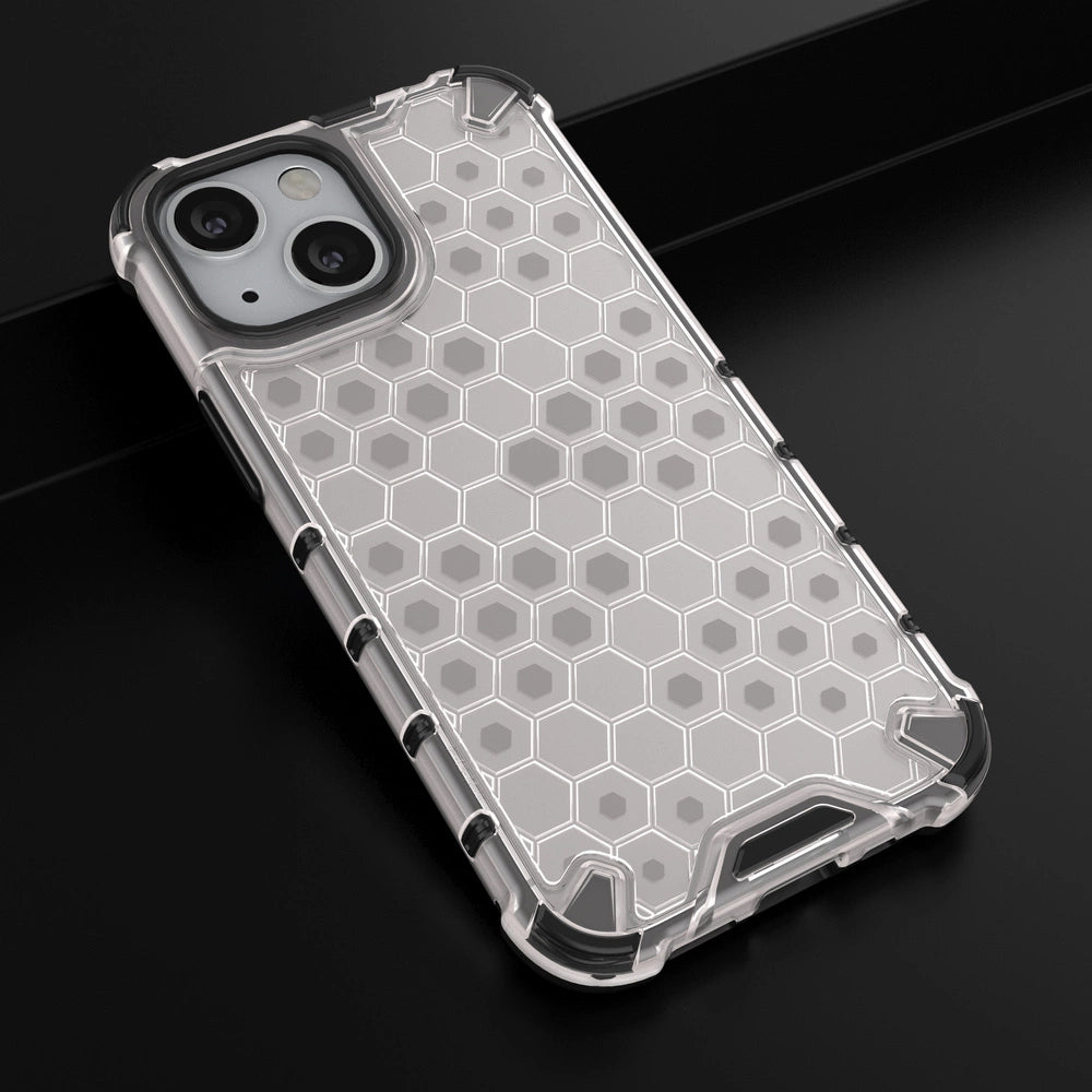 Honeycomb Handyhülle Schutzhülle mit TPU Rahmen für iPhone 13 mini transparent