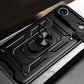 Hybrid Armor Camshield iPhone 17 Air Hülle mit Ständer und Kameraabdeckung - Schwarz