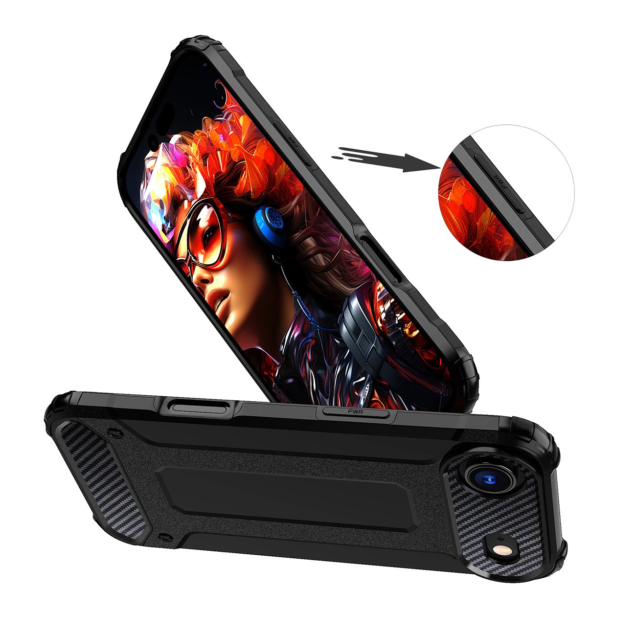 Hybrid Armor Case für iPhone 17 Air - Schwarz