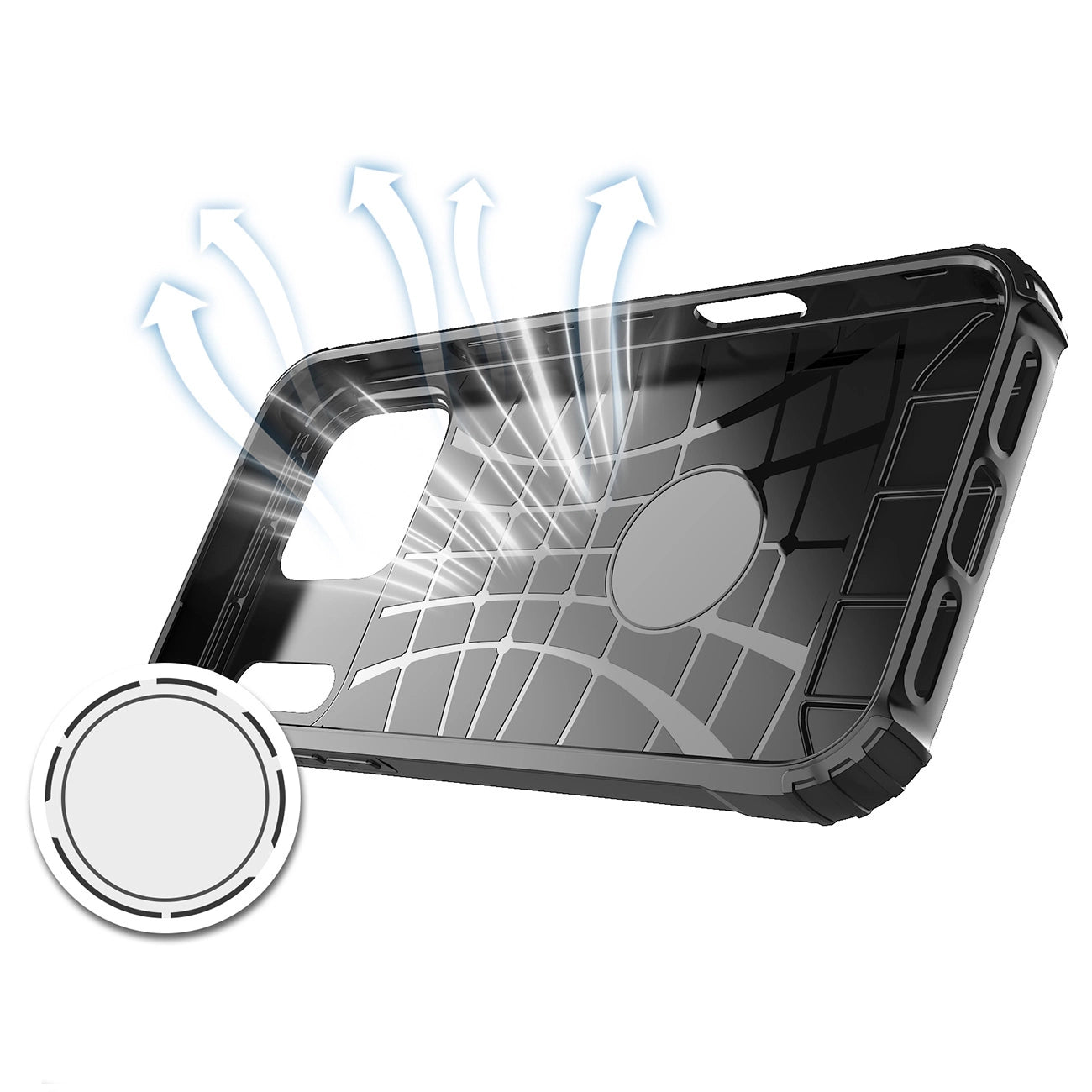 Hybrid Armor Case für iPhone 17 Pro Max - Schwarz