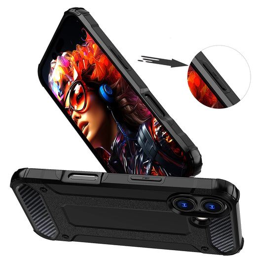Hybrid Armor Hülle für iPhone 17 - Schwarz