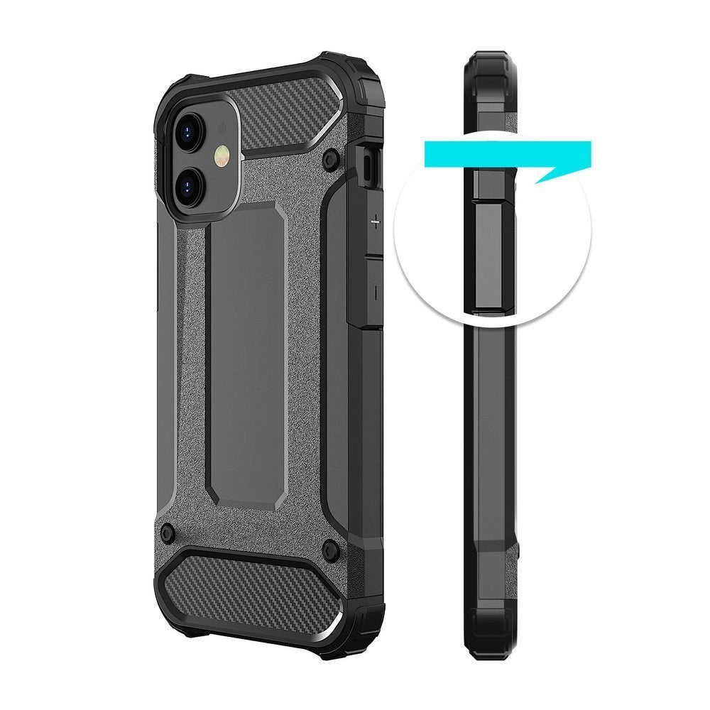 Hybrid Armor robuste TPU/PC Panzer Handyhülle Hard Case für iPhone 12 Pro Max schwarz
