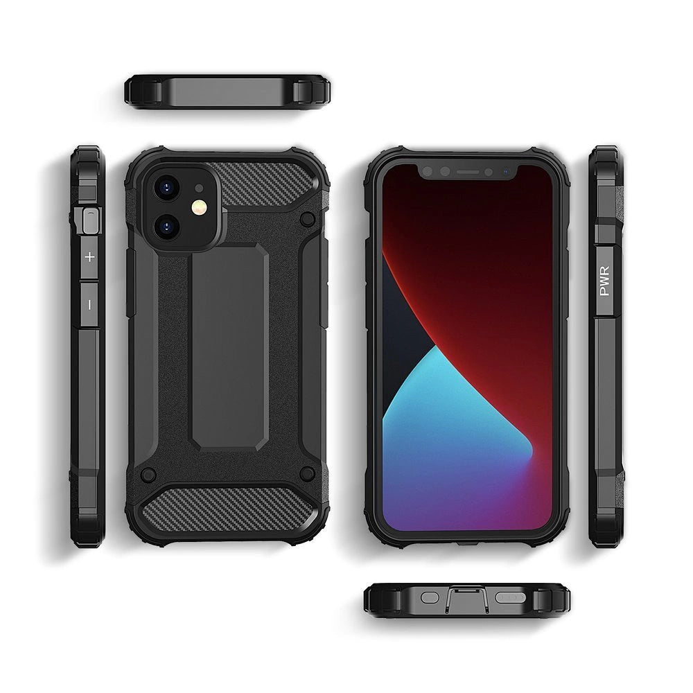 Hybrid Armor robuste TPU/PC Panzer Handyhülle Hard Case für iPhone 12 Pro Max schwarz