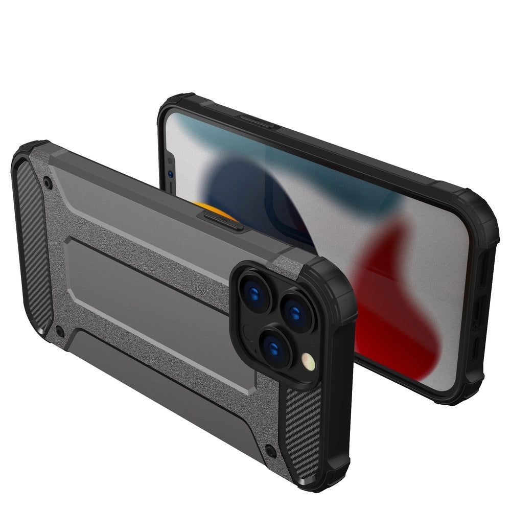 Hybrid Armor robuste TPU/PC Panzer Handyhülle Hard Case für iPhone 13 Pro Max schwarz