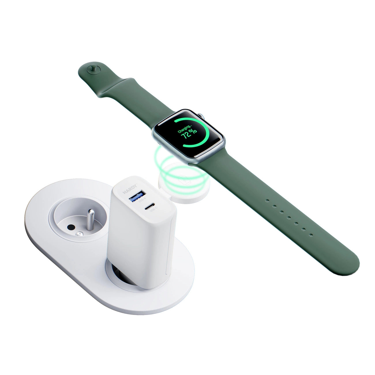 Induktives Netzladegerät 3mk HARDY Charger PD 2in1 33W USB-C USB-A - weiß