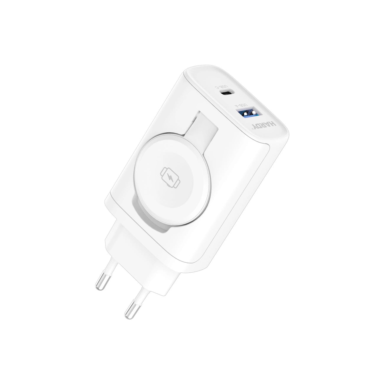 Induktives Netzladegerät 3mk HARDY Charger PD 2in1 33W USB-C USB-A - weiß